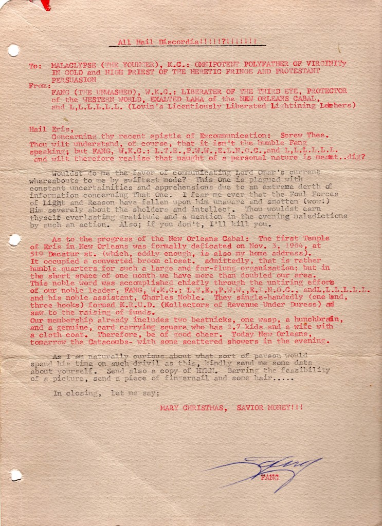 December 17, 1964 letter from Roger Lovin to Greg Hill