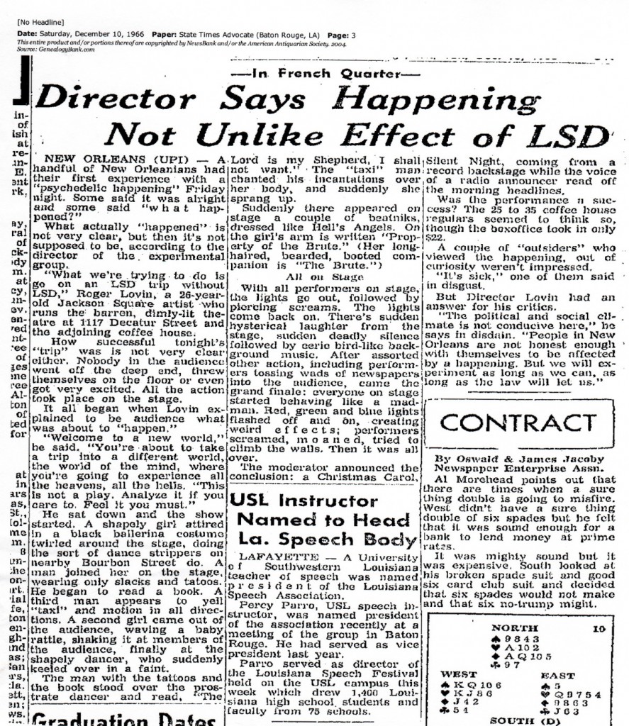 December 10, 1966 news article from the States Time Advocate